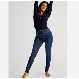 Free People We the Free Crvy Lace Up High Rise Jeans